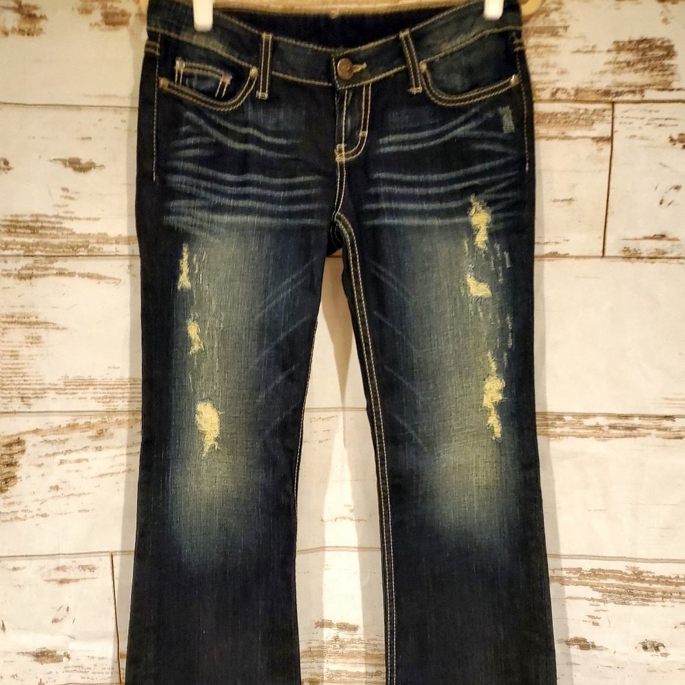 BKE Distressed/Flare Jeans
